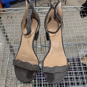 INC International Concepts Black Glitter Heels